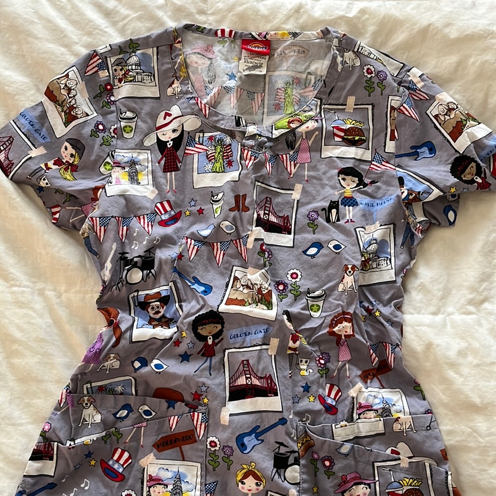 Cute holiday scrub top
